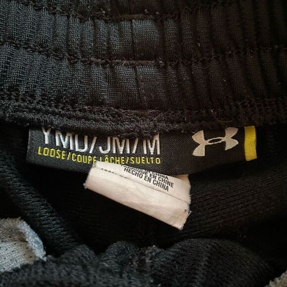 Under Armour youth M loose fit pull on pants w/elastic waist black & grey - Picture 4 of 6